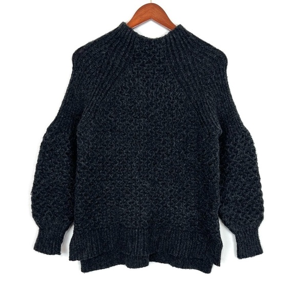 Anthropologie Bia Mock Neck Tunic Alpaca Blend Knit Sweater Grey Size Small - Picture 3 of 11